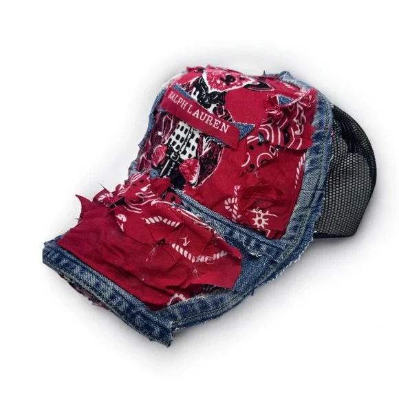 OOAK Ralph Lauren Denim Bandana Patchwork Cap